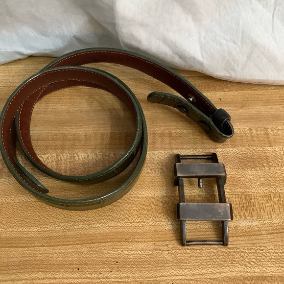 Pat Areias Men’s Belt Sz 30 Dark Green Alligator Leather Silver 925 Heavy Buckle - Picture 10 of 14